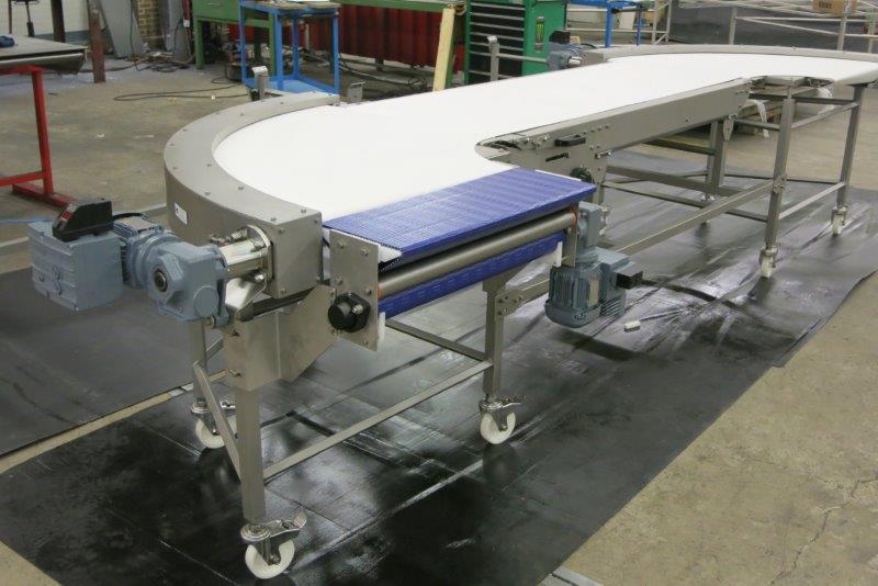 Conveyor belt bend with PVC belt