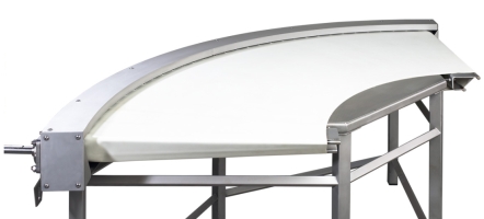 Belt conveyor bend for food industry 