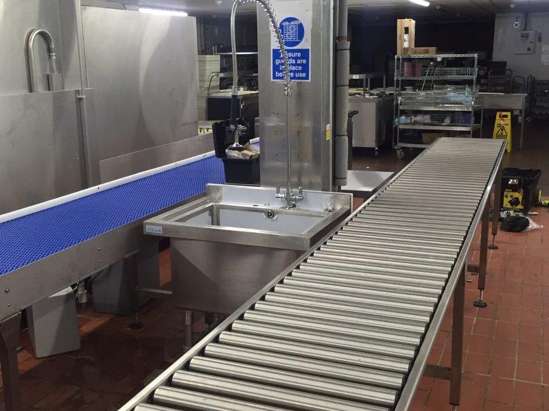 Stainless steel gravity roller conveyor