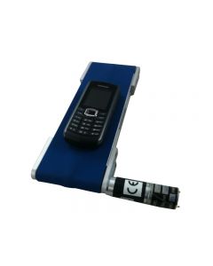 Small conveyor carrying mobile phone 