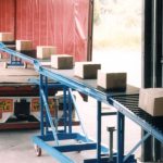 High Rise Gravity Vehicle unloading conveyor.